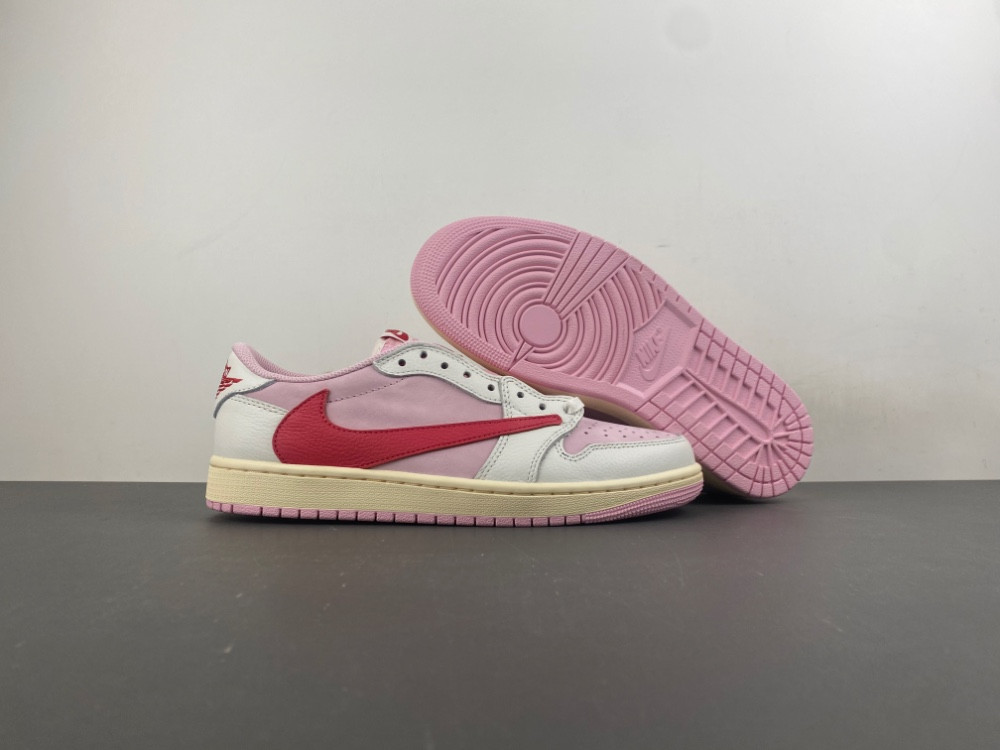 Travis Scott × Air Jordan 1 Low "Shy Pink"IQ7604-101