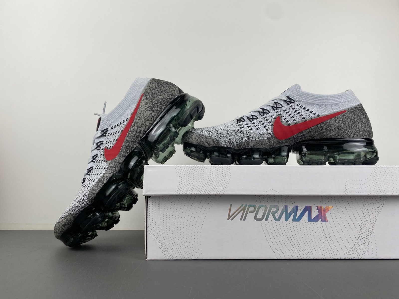 Nike Air VaporMax Platinum Red Black Men