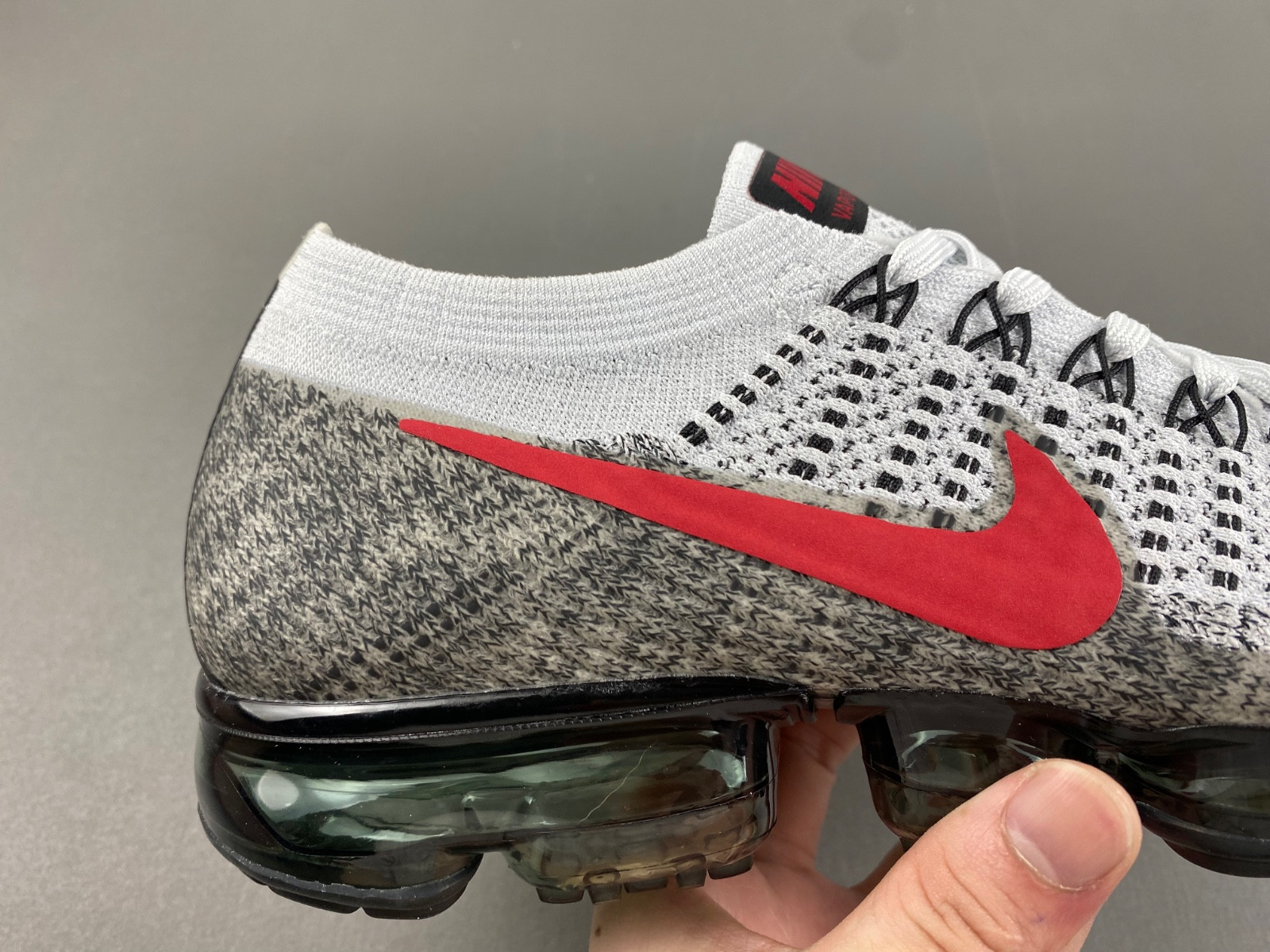 Nike Air VaporMax Platinum Red Black Men