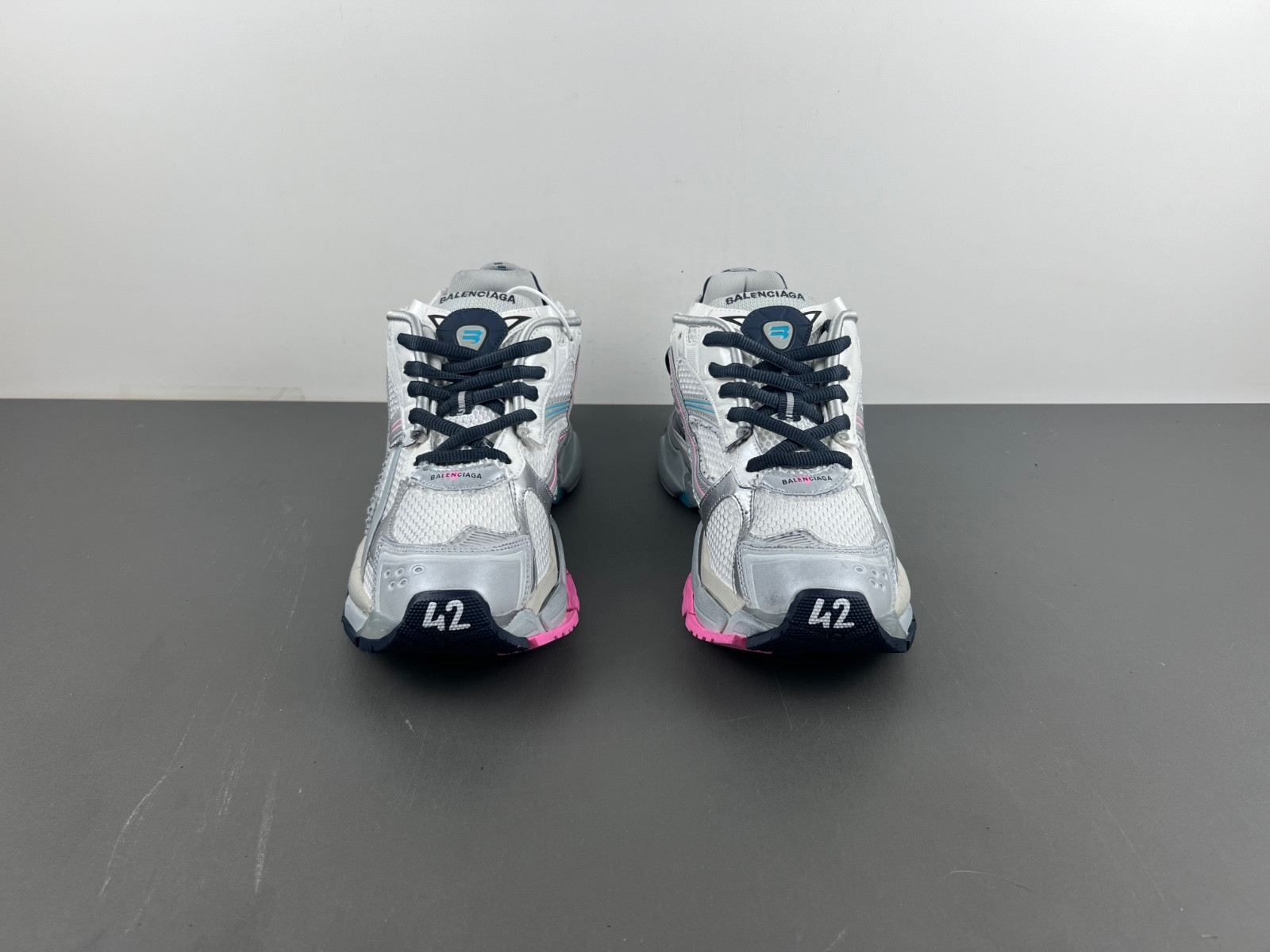 Ba1en*iaga runner sneaker in white/red/black