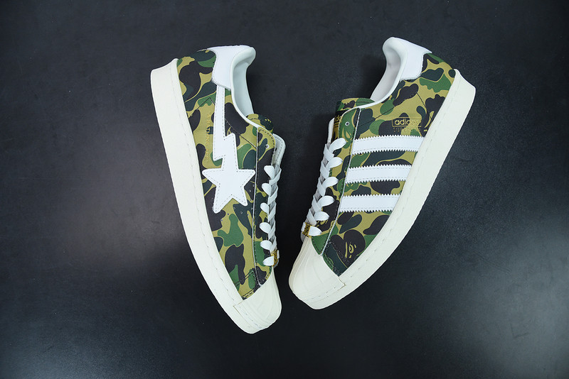 ad1d*s x bape S*perstar 80s camo green gz8981