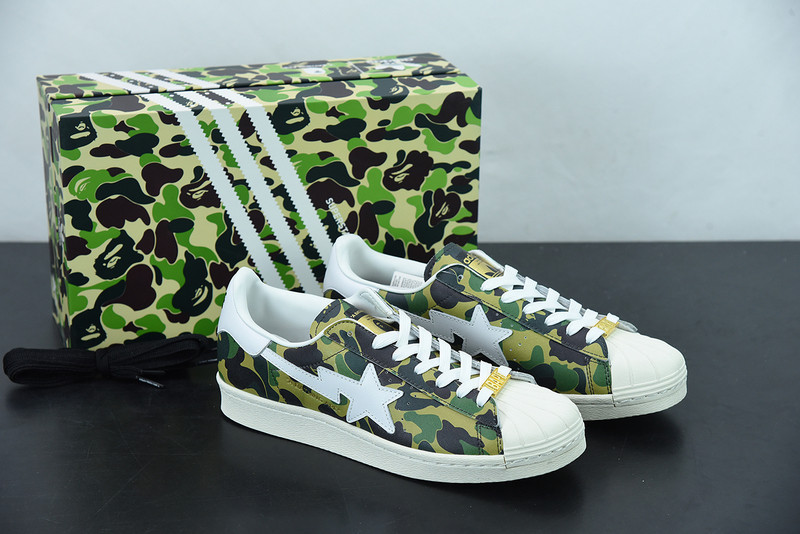 ad1d*s x bape S*perstar 80s camo green gz8981
