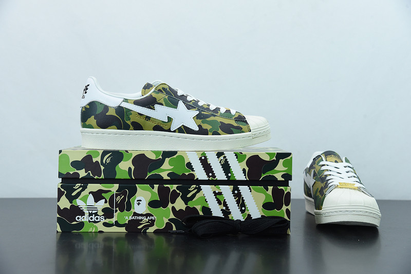 ad1d*s x bape S*perstar 80s camo green gz8981