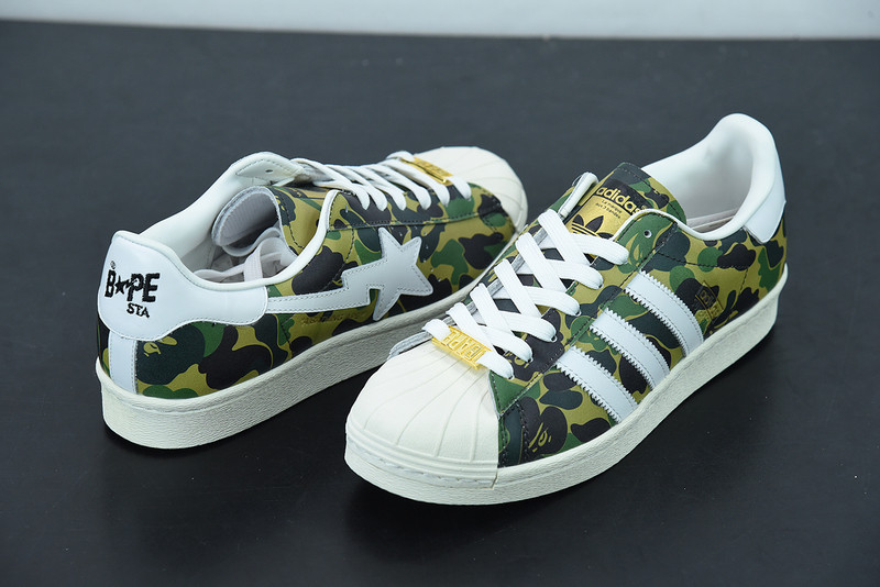 ad1d*s x bape S*perstar 80s camo green gz8981
