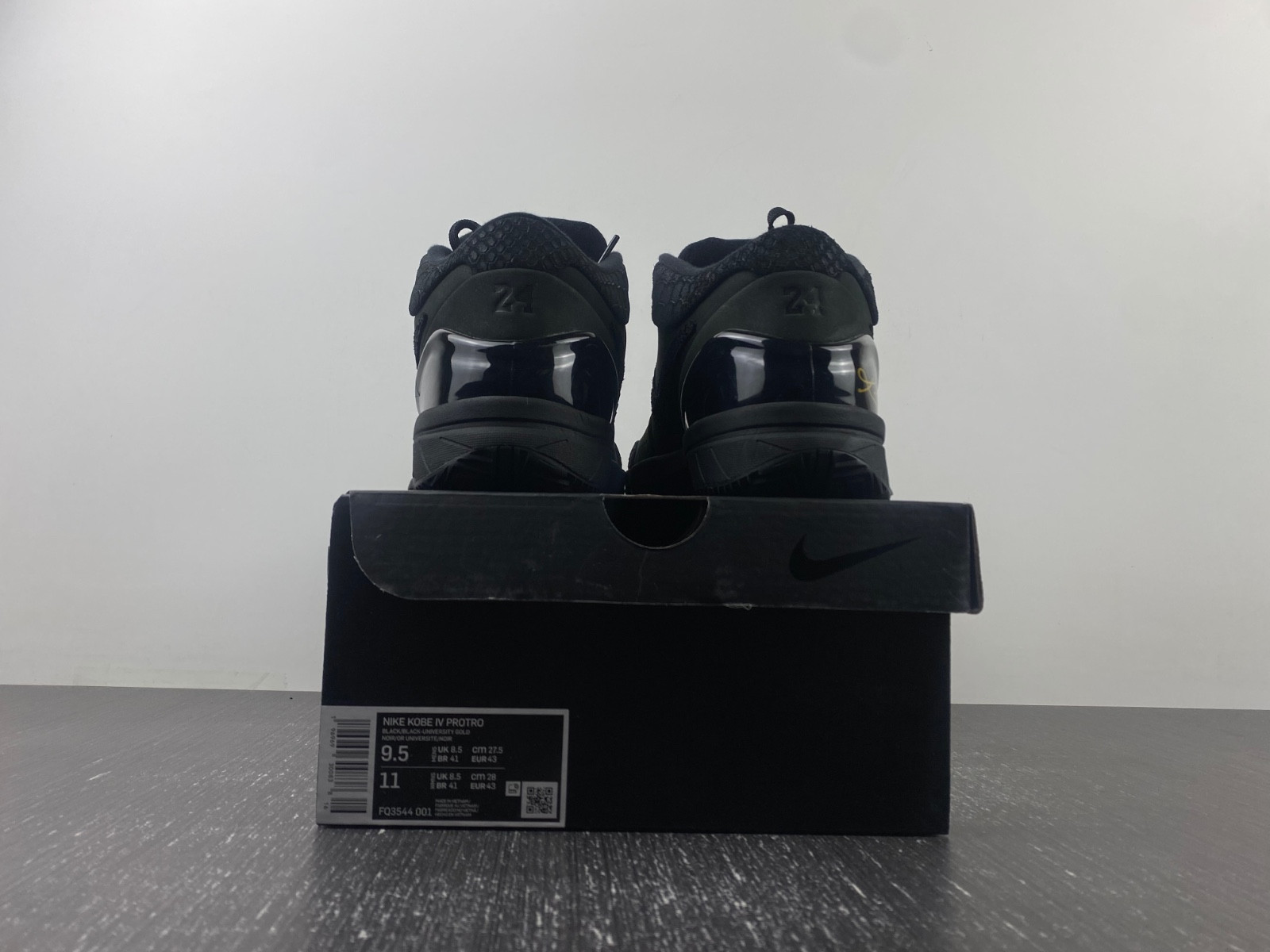 nike kobe 4 protro black university gold fq3544-001