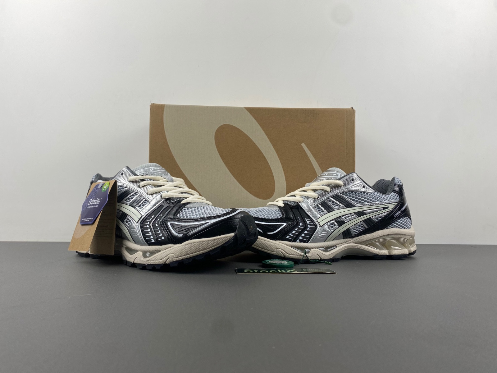 As*ic*s gel-kayano 14 black glacier grey silver men