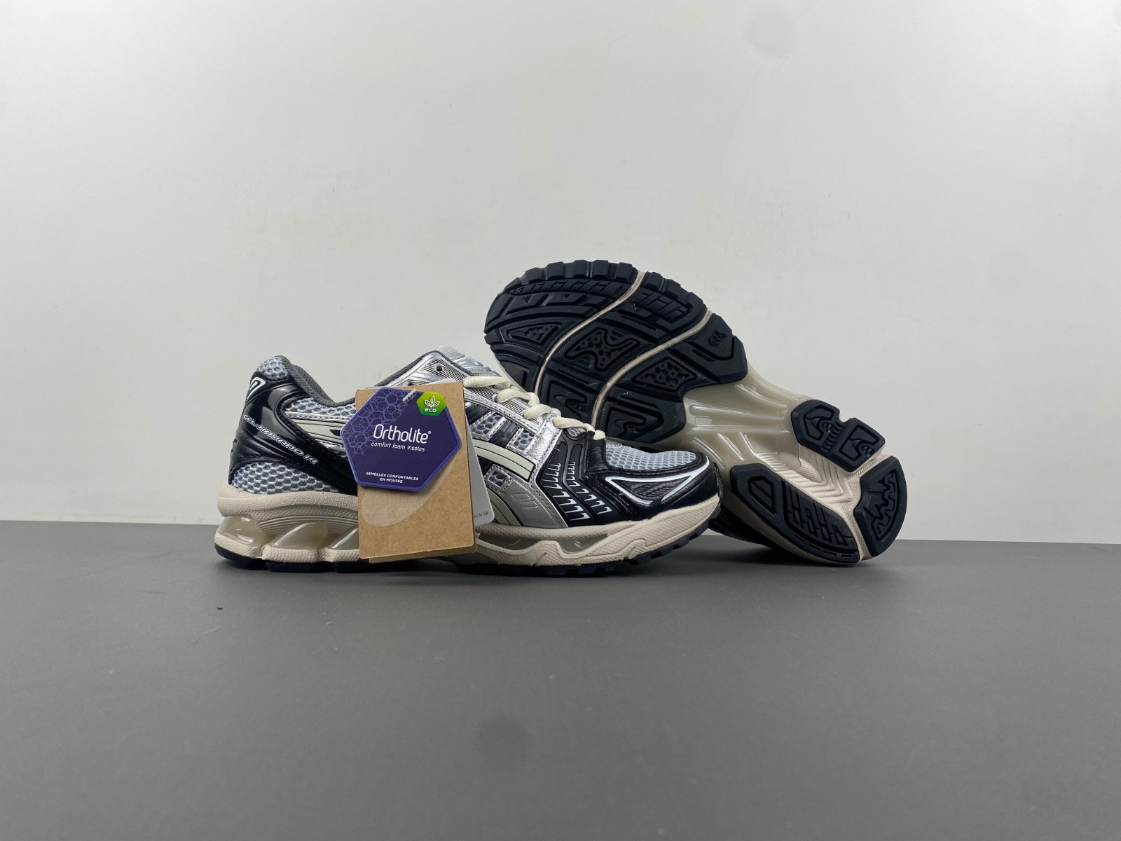 As*ic*s gel-kayano 14 black glacier grey silver men