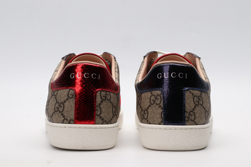 G*u*i ace embroidered low-top sneaker brown with stripe