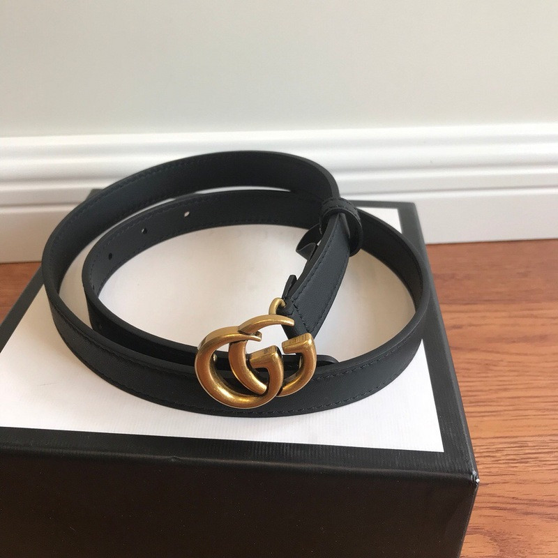 G*u*i leather belt with double g buckle 409417