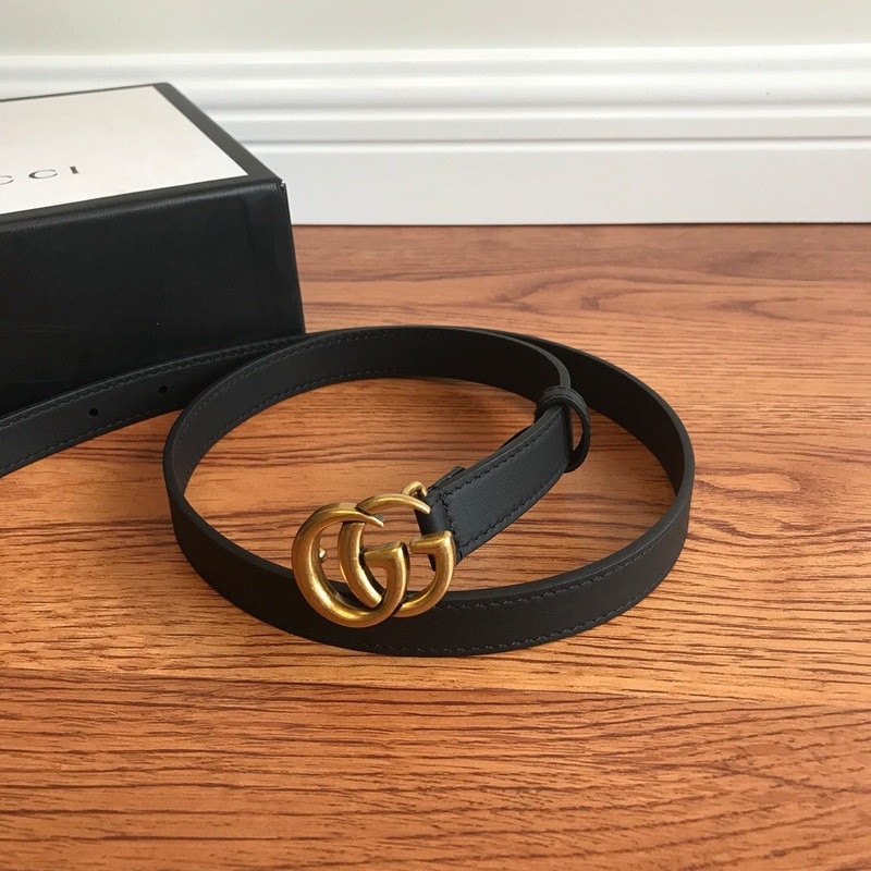 G*u*i leather belt with double g buckle 409417