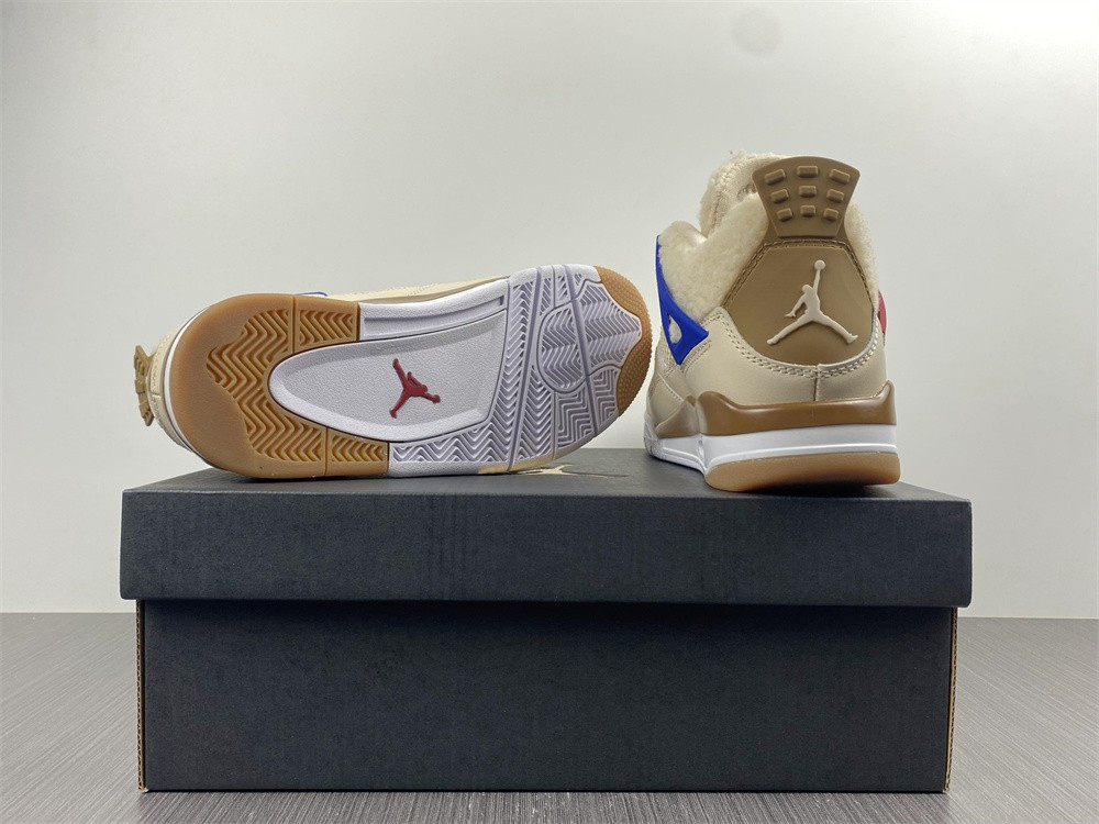 air jordan 4 retro beige blue red blue shoes dc0790-103