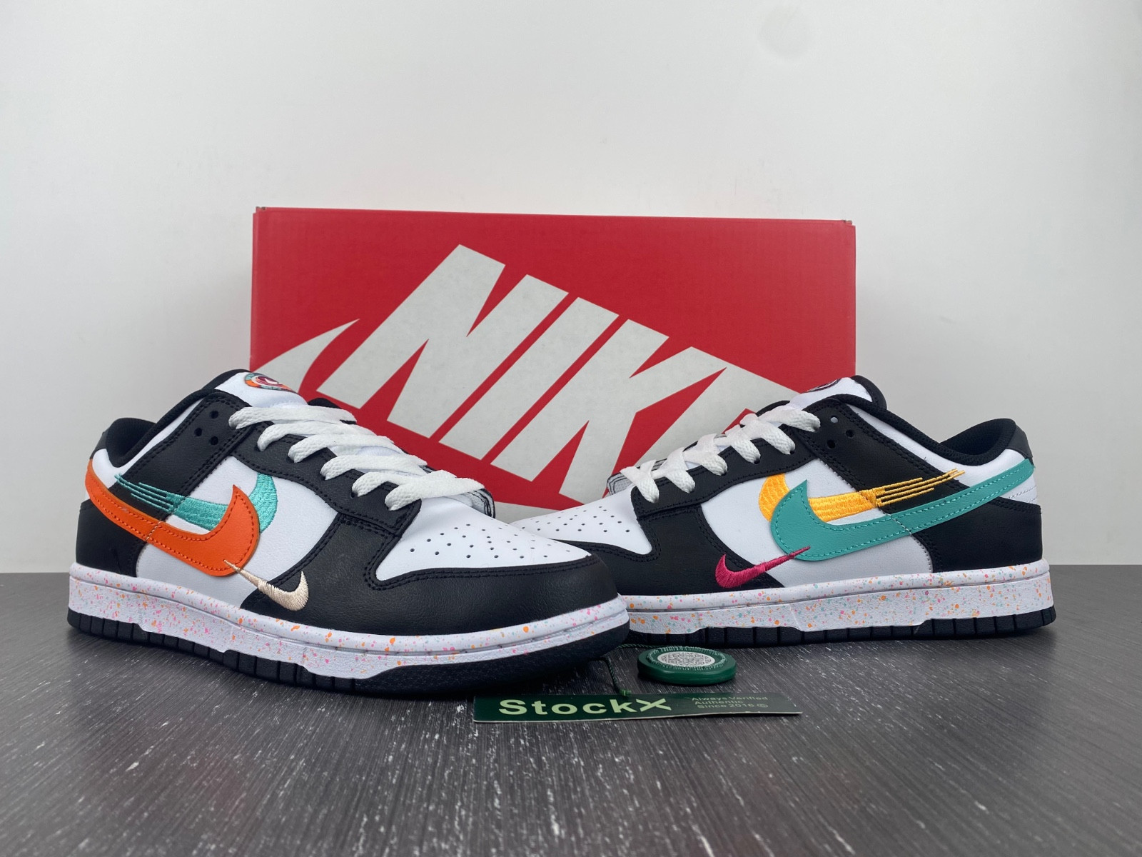 nike dunk low multiple swooshes white washed teal (w) fd4623-131