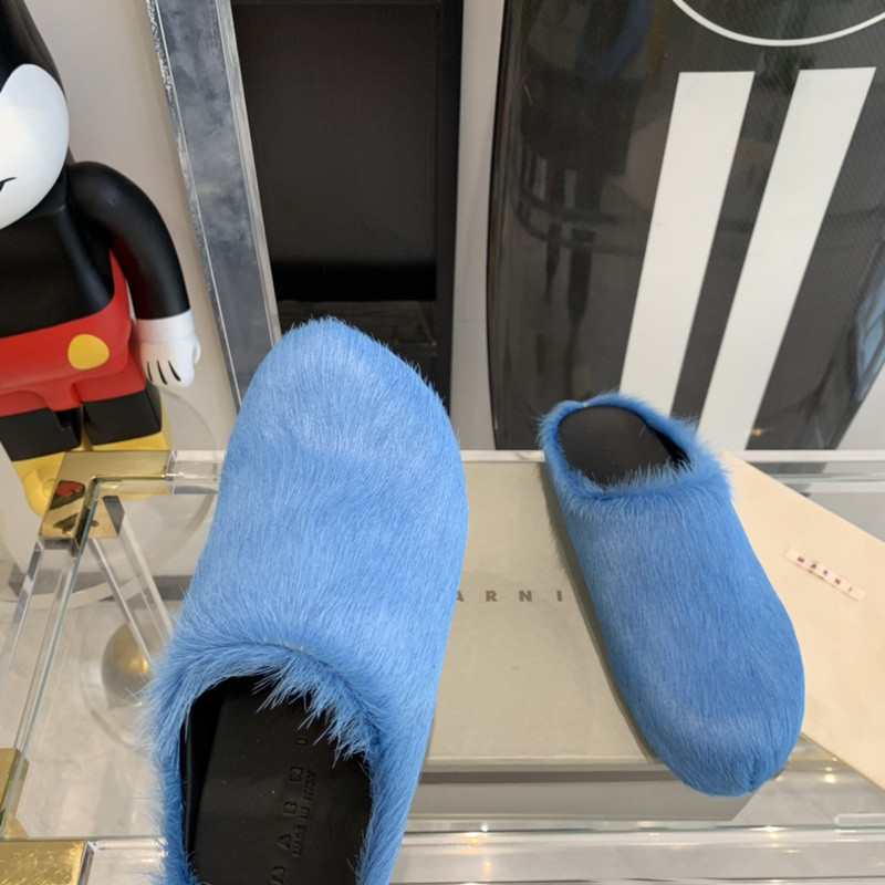 marni blue fussbett sabot loafers