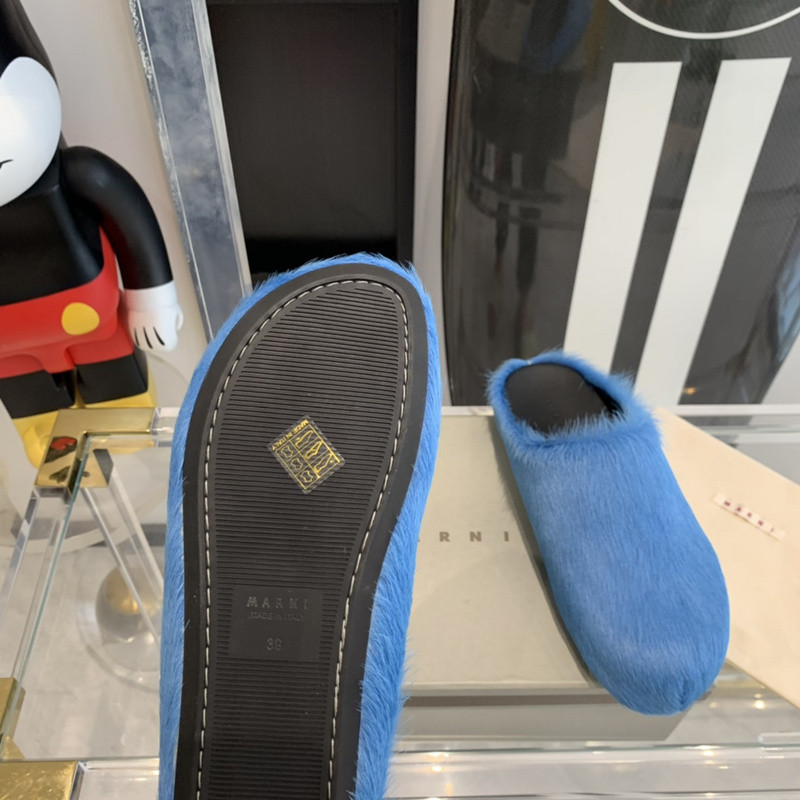 marni blue fussbett sabot loafers