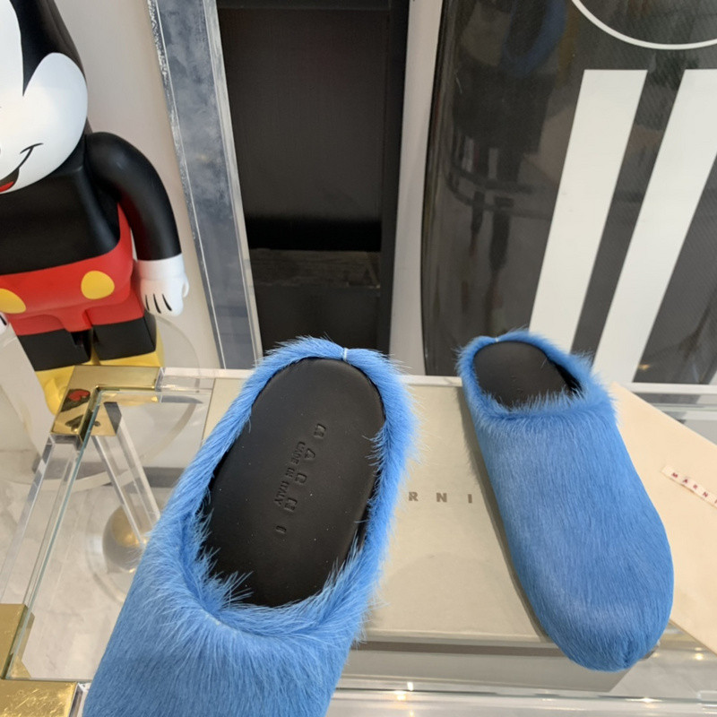 marni blue fussbett sabot loafers