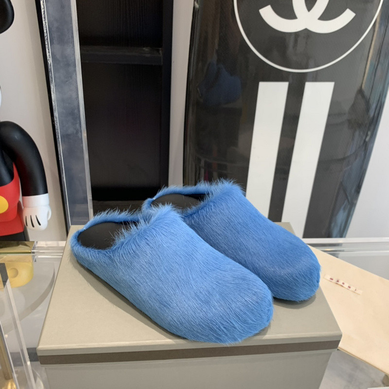 marni blue fussbett sabot loafers