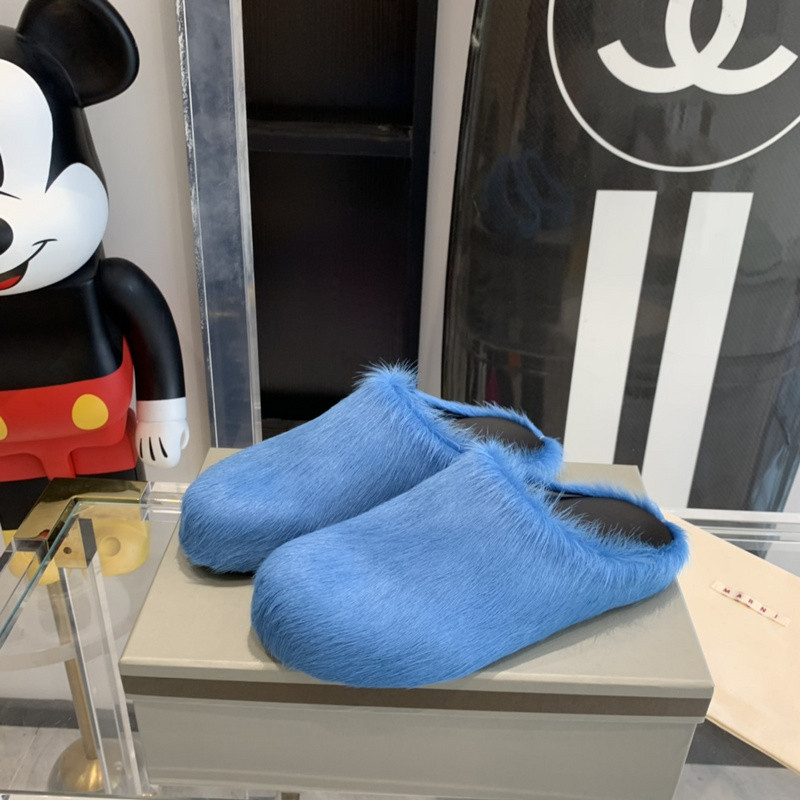 marni blue fussbett sabot loafers