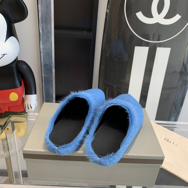marni blue fussbett sabot loafers