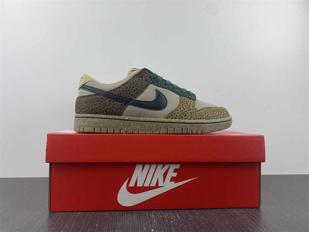 nike dunk low safari golden moss - dx2654-200