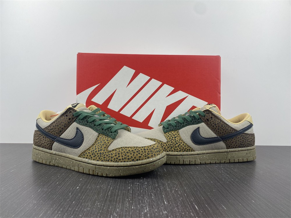 nike dunk low safari golden moss - dx2654-200