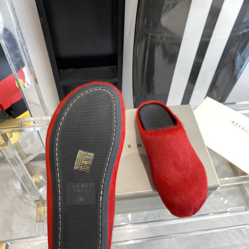 marni red fussbett sabot loafers