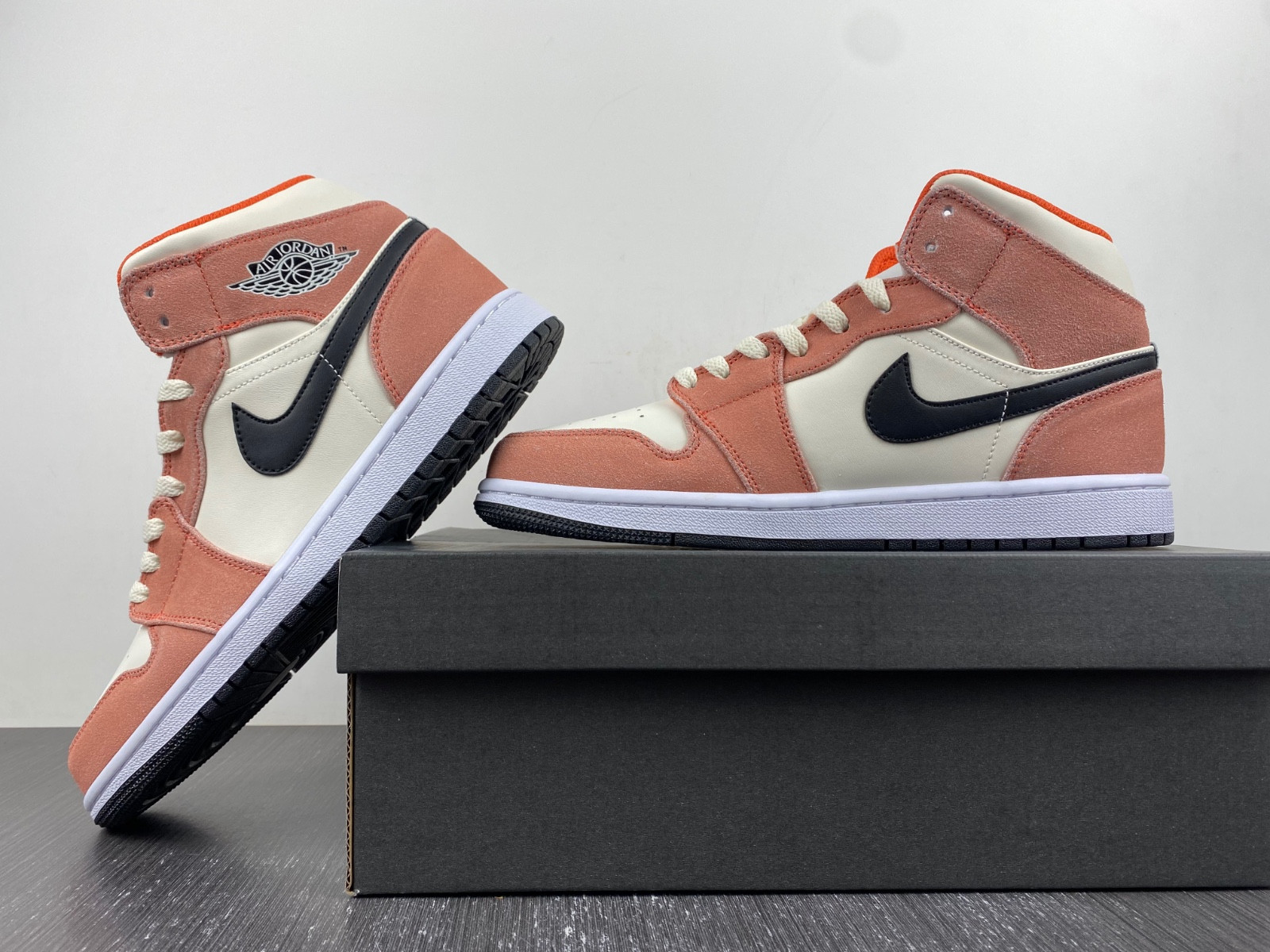 jordan 1 mid se orange suede (gs) - dv1336-800