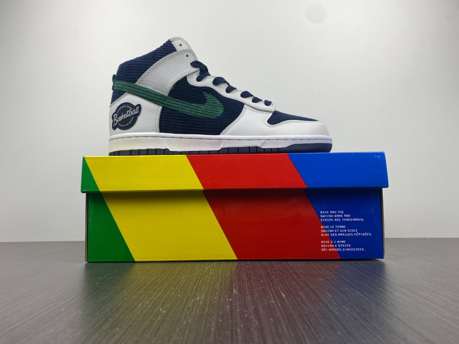 nike dunk high sports specialties white navy dh0953 400