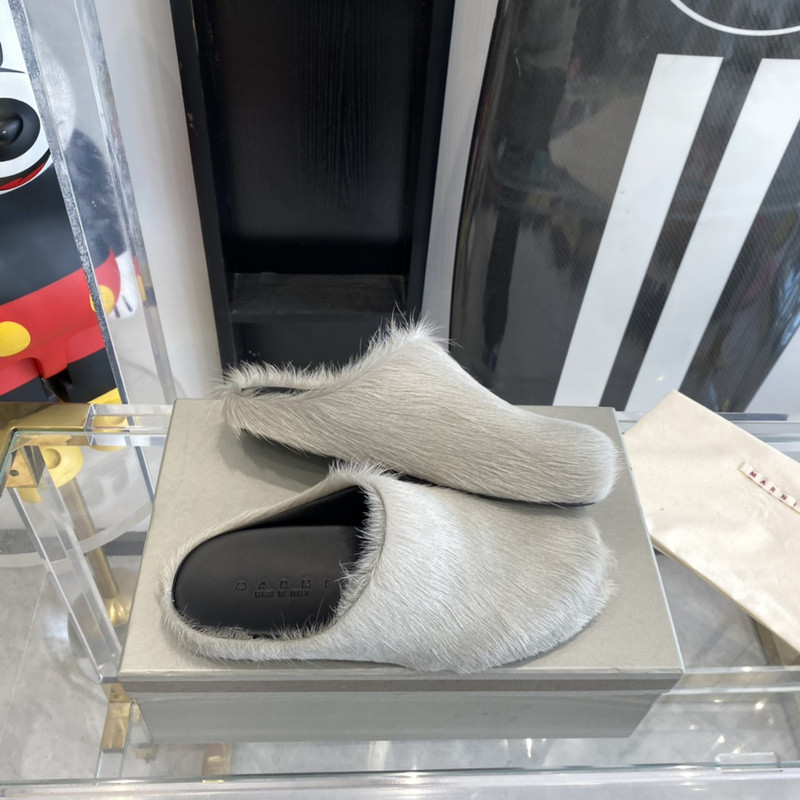 marni grey fussbett sabot loafers