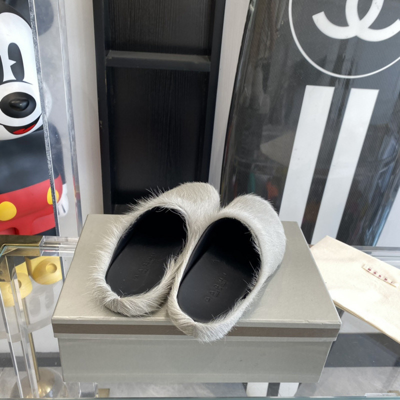 marni grey fussbett sabot loafers