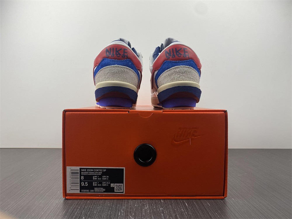 nike zoom cortez sp sacai white university red blue dq0581-100