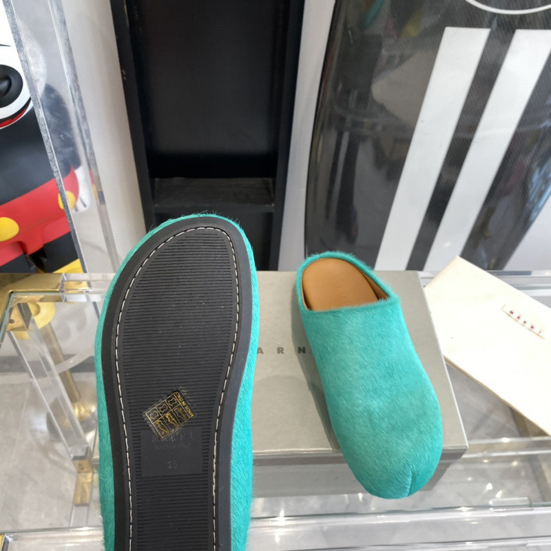 marni green fussbett sabot loafers