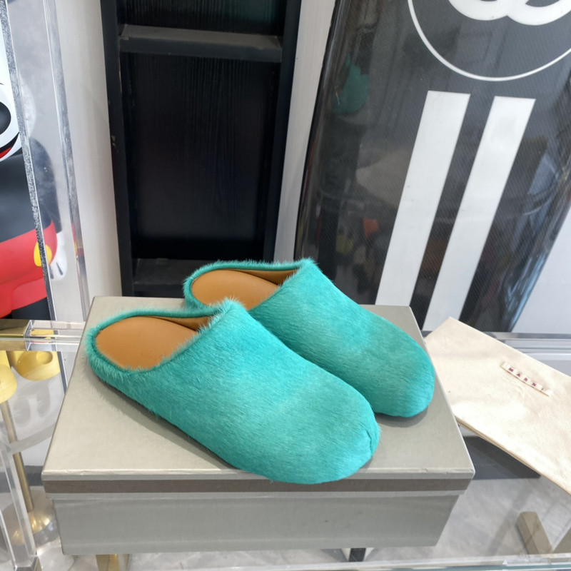marni green fussbett sabot loafers