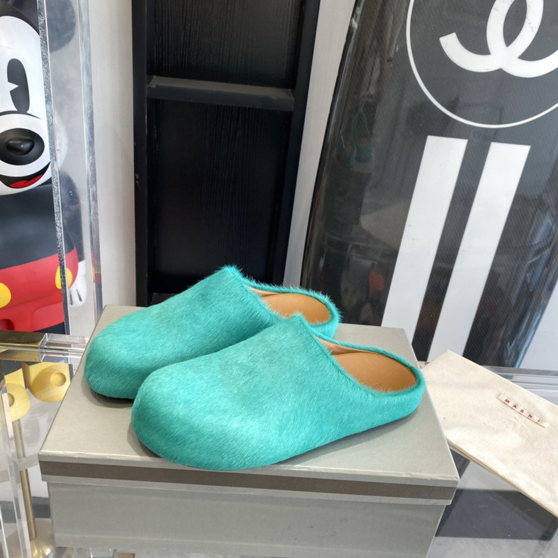 marni green fussbett sabot loafers