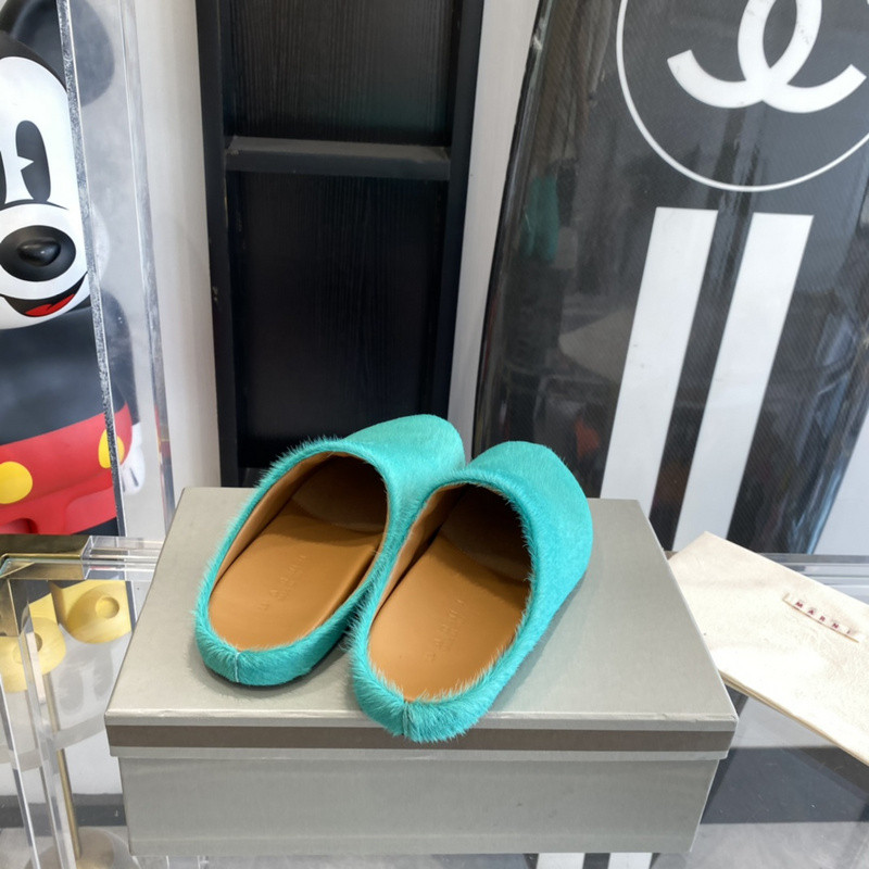 marni green fussbett sabot loafers