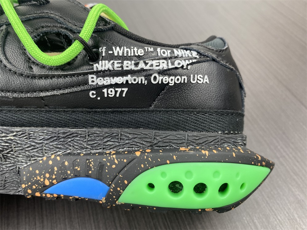 owt x nike blazer low black green dh7863-001