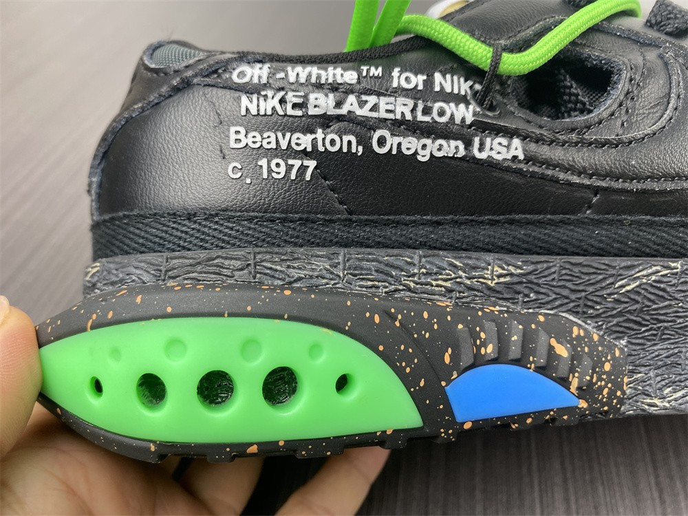 owt x nike blazer low black green dh7863-001