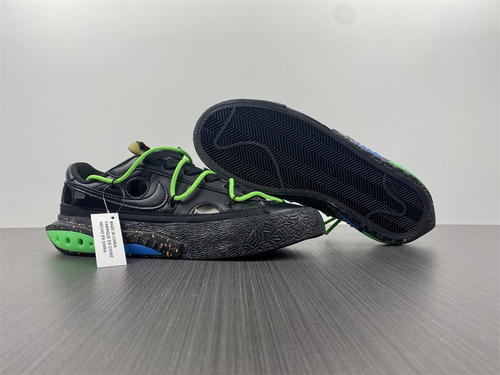 owt x nike blazer low black green dh7863-001