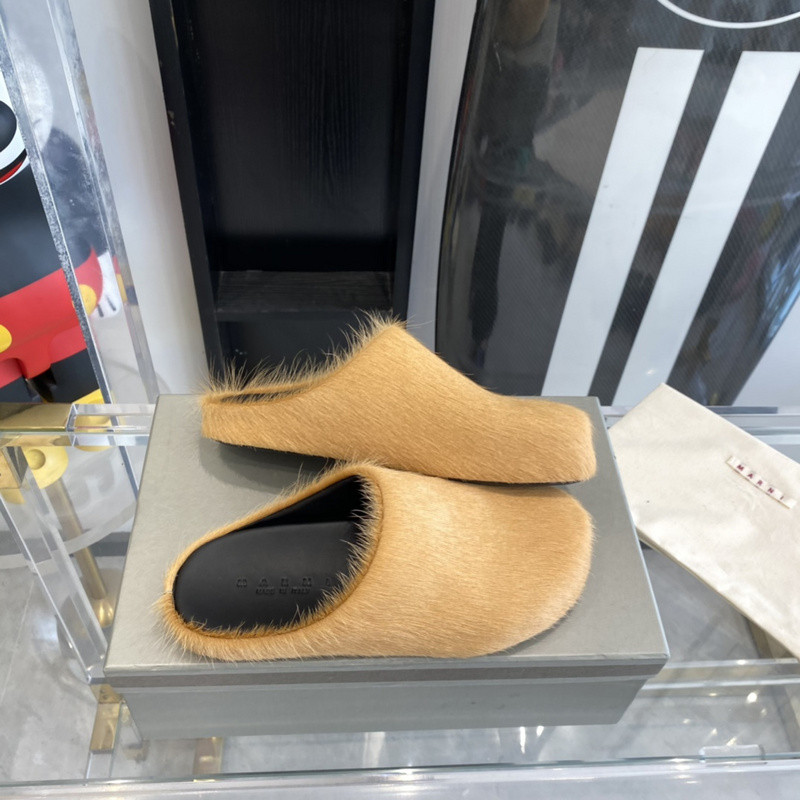 marni brown fussbett sabot loafers