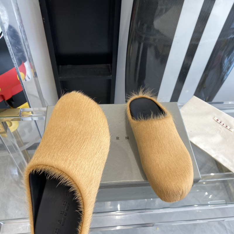 marni brown fussbett sabot loafers