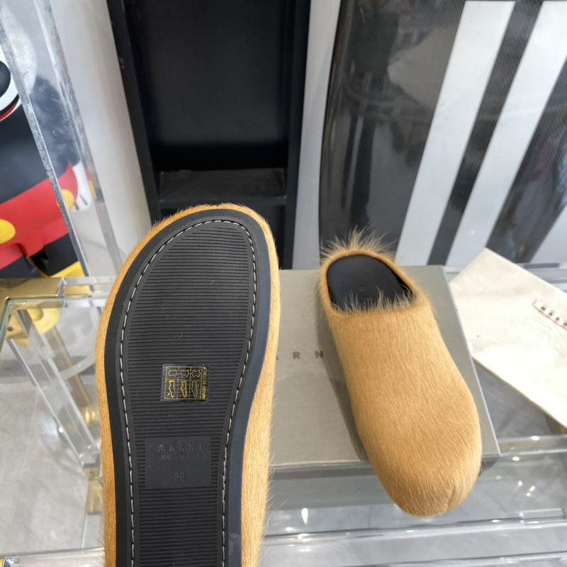 marni brown fussbett sabot loafers