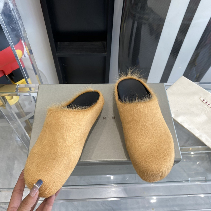 marni brown fussbett sabot loafers