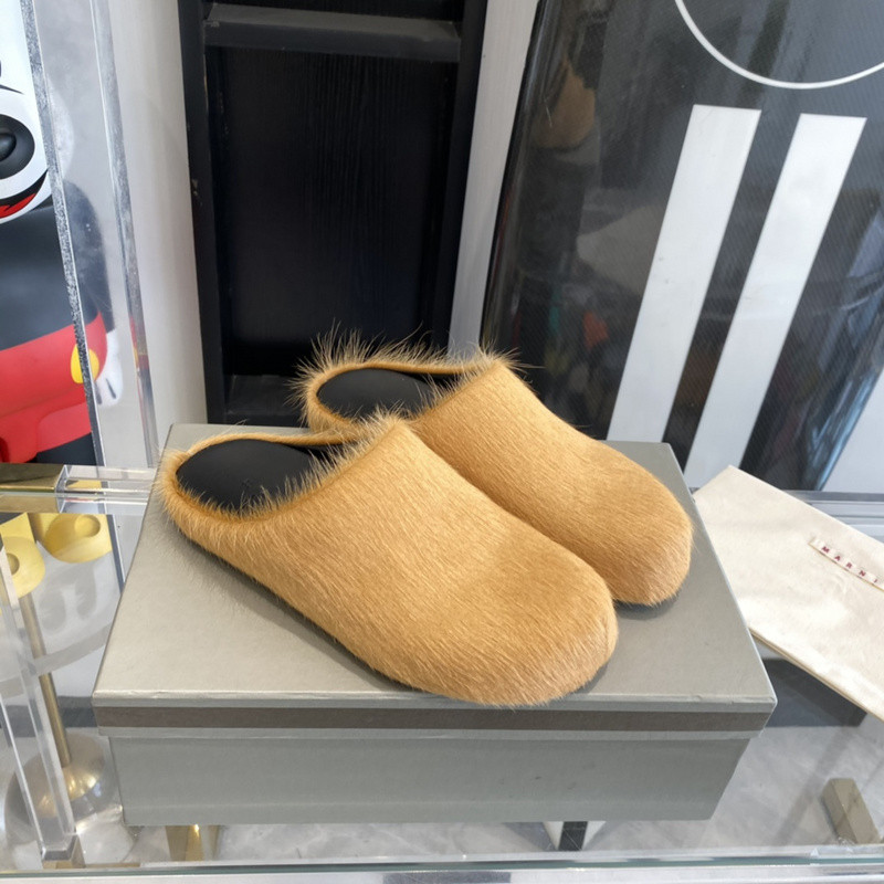 marni brown fussbett sabot loafers
