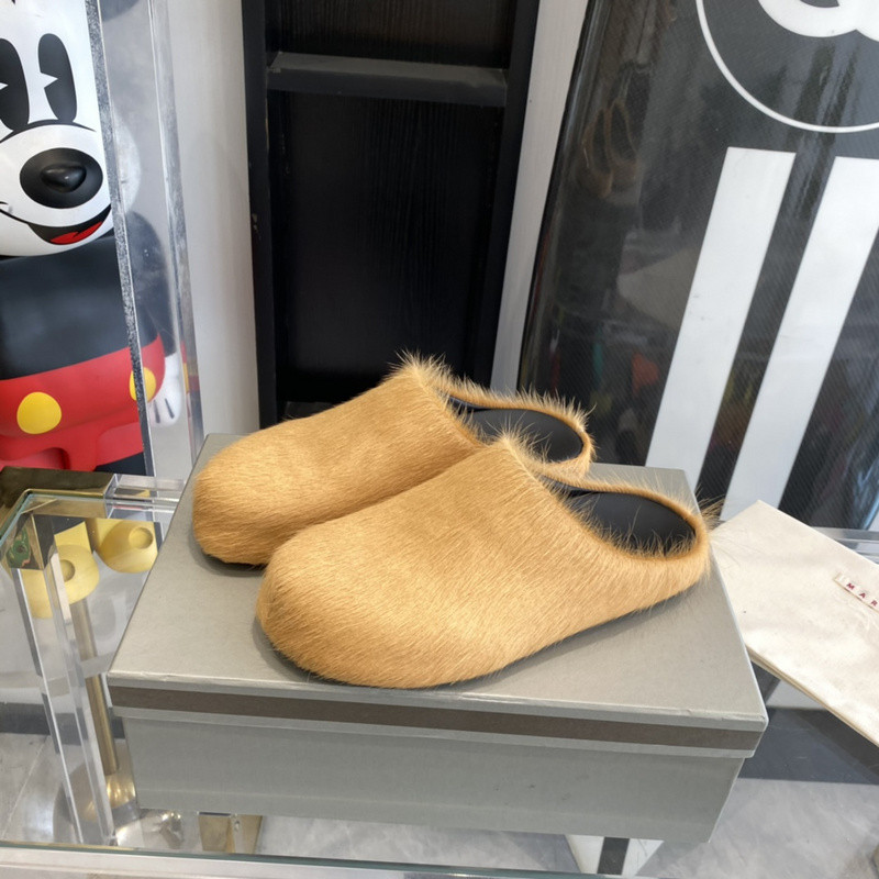 marni brown fussbett sabot loafers