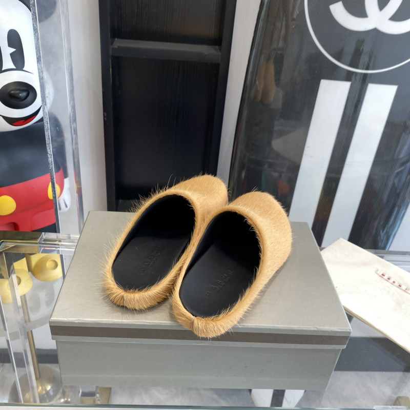 marni brown fussbett sabot loafers